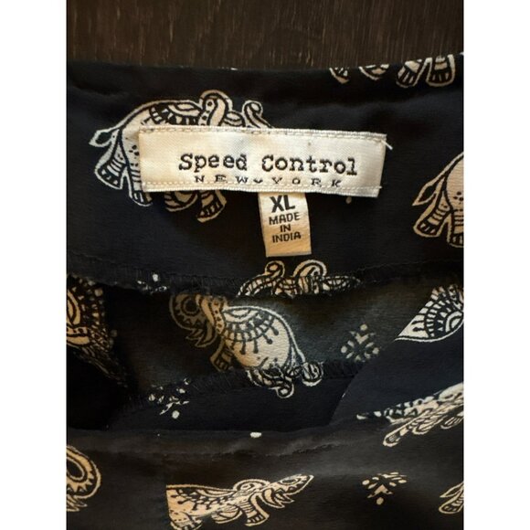 Speed Control New York Black Sleeveless Elephant Print Romper W/ Pockets Size - Picture 3 of 10